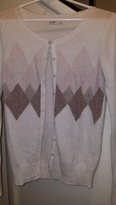 Old Navy Cream and Tan Cardigan Sweater